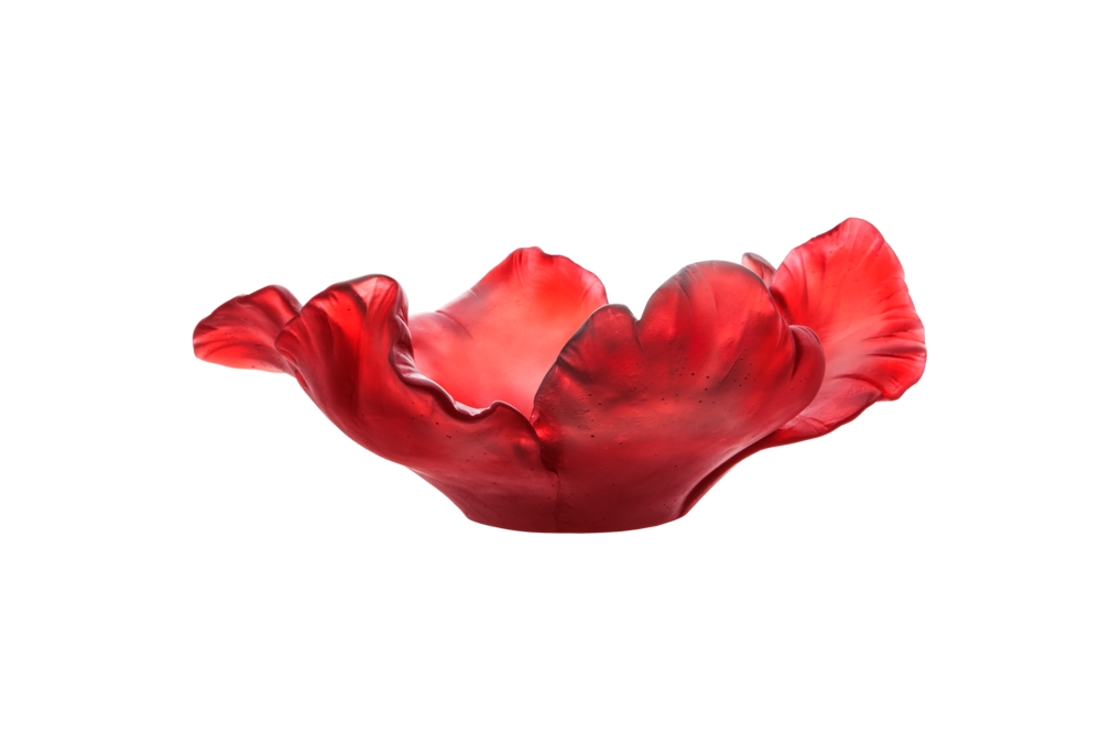 Red tulip bowl - Daum